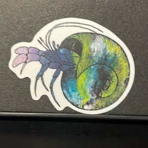 CRAB COMING OUT OF SHELL STICKER